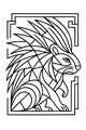 Free Porcupine Coloring Page - Geometric Prickly Profile in Bold Frame (Printable PDF)