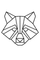 Free Raccoon Coloring Page - Geometric Masked Face Design (Printable PDF)