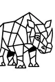 Free Rhinoceros Coloring Page - Geometric Patchwork Design (Printable PDF)