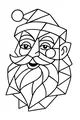 Free Santa Claus Coloring Page - Geometric Mosaic Portrait (Printable PDF)