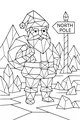 Free Santa Claus Coloring Page - Geometric North Pole Scene (Printable PDF)