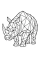 Free Rhinoceros Coloring Page - Geometric Polygon Rhino (Printable PDF)