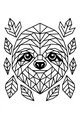 Free Sloth Coloring Page - Geometric Jungle Face Design (Printable PDF)