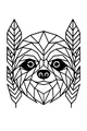 Free Sloth Coloring Page - Geometric Jungle Face With Leaf Ears (Printable PDF)