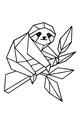 Free Sloth Coloring Page - Geometric Sloth on Jungle Branch (Printable PDF)