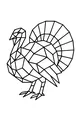 Free Thanksgiving Turkey Coloring Page - Geometric Polygon Bird (Printable PDF)