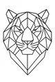 Free Tiger Coloring Page - Geometric Tiger Face in Tall Grass (Printable PDF)