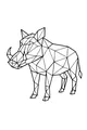 Free Warthog Coloring Page - Geometric Savanna Wildlife (Printable PDF)