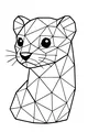 Free Weasel Coloring Page - Geometric Triangular Portrait (Printable PDF)