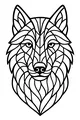 Free Wolf Coloring Page - Geometric Forest Mosaic Portrait (Printable PDF)