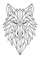 Free Wolf Coloring Page - Geometric Triangle Wolf Head (Printable PDF)