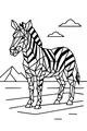 Free Zebra Coloring Page - Geometric Stripes on the Savanna (Printable PDF)