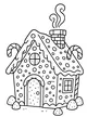 Free Gingerbread House Coloring Page - Cozy Candy Cottage at Christmas (Printable PDF)