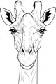 Free Giraffe Coloring Page - Gentle Front-Facing Portrait (Printable PDF)