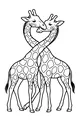 Free Giraffe Coloring Page - Two Giraffes With Heart-Shaped Necks (Printable PDF)