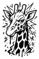 Free Giraffe Coloring Page - Cartoon Close-Up with Zigzag Spots (Printable PDF)
