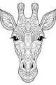 Free Giraffe Coloring Page - Mandala Giraffe Head with Swirly Patterns (Printable PDF)