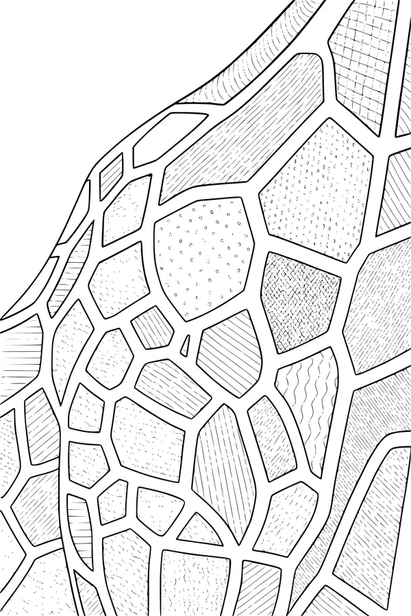 Free Giraffe Coloring Page - Patchwork Neck Patterns (Printable PDF)