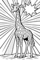 Free Giraffe Coloring Page - Superstar Comic-Style Scene (Printable PDF)