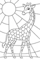 Free Giraffe Coloring Page - Sunny Long-Neck Safari Scene (Printable PDF)