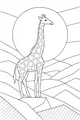 Free Giraffe Coloring Page - Tall Giraffe in Morning Sun (Printable PDF)