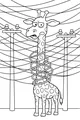 Free Giraffe Coloring Page - Silly Giraffe Tangled in Wires (Printable PDF)