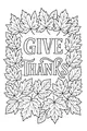 Free Give Thanks Coloring Page - Leafy Autumn Frame (Printable PDF)