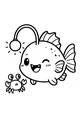 Free Anglerfish Sea Monster Coloring Page - Cute Glowfish With Little Crab (Printable PDF)