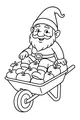 Free Gnome Coloring Page - Apple Harvest Wheelbarrow Ride (Printable PDF)