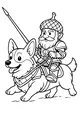 Free Gnome Knight Coloring Page - Riding a Gallant Corgi (Printable PDF)