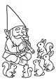 Free Gnome Coloring Page - Forest Flute Concert With Woodland Animals (Printable PDF)