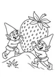 Free Gnome Coloring Page - Brothers Pushing Giant Strawberry (Printable PDF)