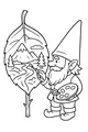 Free Gnome Coloring Page - Bearded Artist Painting Leafy Mountain Landscape (Printable PDF)