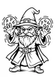 Free Gnome Wizard Coloring Page - Casting Magic Runes (Printable PDF)
