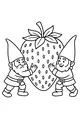 Free Gnome Coloring Page - Brothers Pushing Giant Strawberry (Printable PDF)