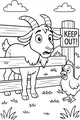 Free Goat Coloring Page - Silly Billy Stuck in a Fence (Printable PDF)