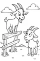 Free Goat Coloring Page - Two Playful Goats on a Farm Fence (Printable PDF)