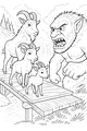 Free Goat Coloring Page - Three Brave Goats and a Grumpy Troll (Printable PDF)