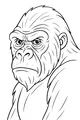 Free Gorilla Coloring Page - Big Ape Looking Over Shoulder (Printable PDF)