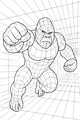 Free Gorilla Coloring Page - Strong Ape in Grid Maze Room (Printable PDF)