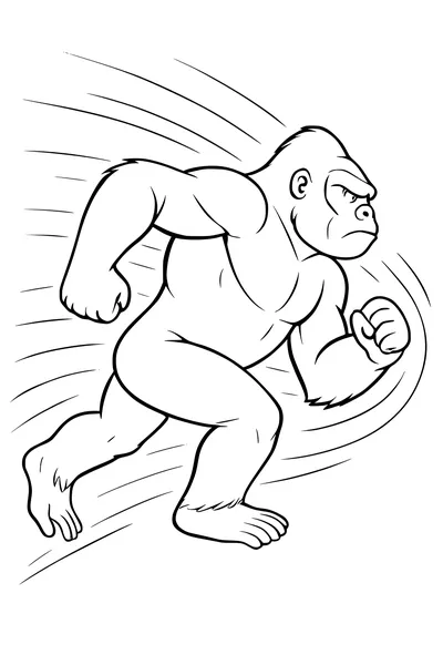 Free Gorilla Coloring Page - Jungle Sprinting Ape (Printable PDF)