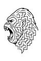 Free Gorilla Coloring Page - Roaring Maze Head Profile (Printable PDF)