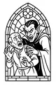 Free Vampire Coloring Page - Spooky Gothic Window Sneak (Printable PDF)