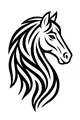 Free Horse Coloring Page - Profile With Flowing Mane (Printable PDF)