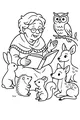 Free Grandma Coloring Page - Forest Storytime With Woodland Animals (Printable PDF)