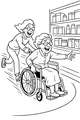 Free Grandma And Granddaughter Coloring Page - Fun Wheelchair Grocery Shopping (Printable PDF)