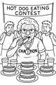 Free Grandma Coloring Page - Champion Hot Dog Eating Contest Winner (Printable PDF)