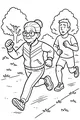 Free Grandma Retirement Coloring Page - Fast Jog in the Park (Printable PDF)
