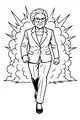 Free Grandma Retirement Coloring Page - Confident Power Walk Celebration (Printable PDF)