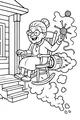Free Grandma Coloring Page - Rocket Rocker Granny on the Porch (Printable PDF)